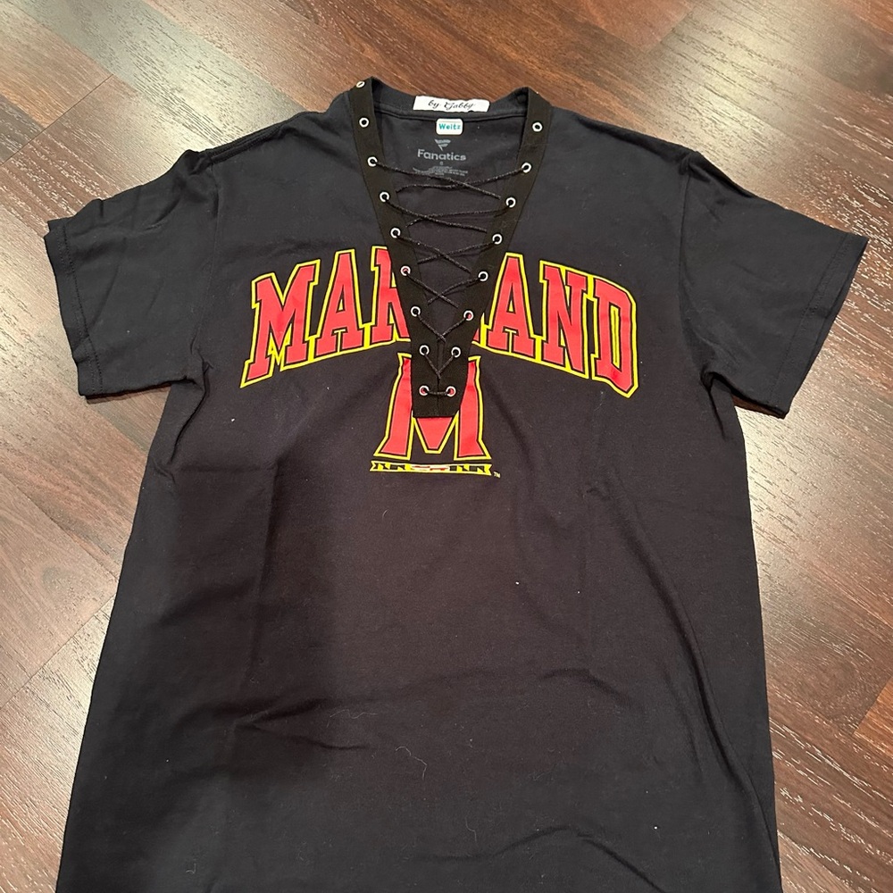 Black Lace-Up UMD Gameday T-Shirt